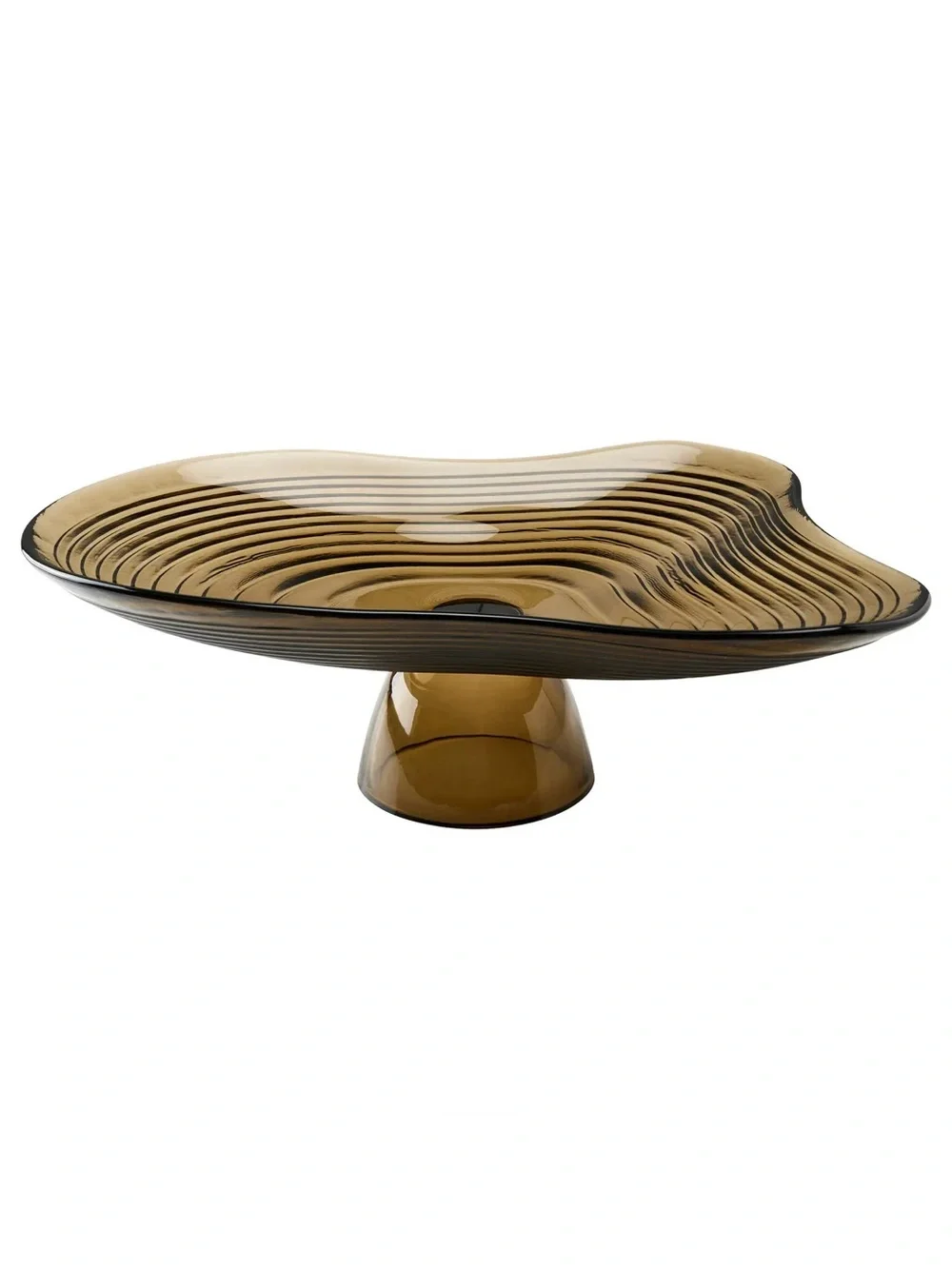 IKEA HÄCKPOPPEL decorative bowl with base brown, 24 cm pedestal bowl